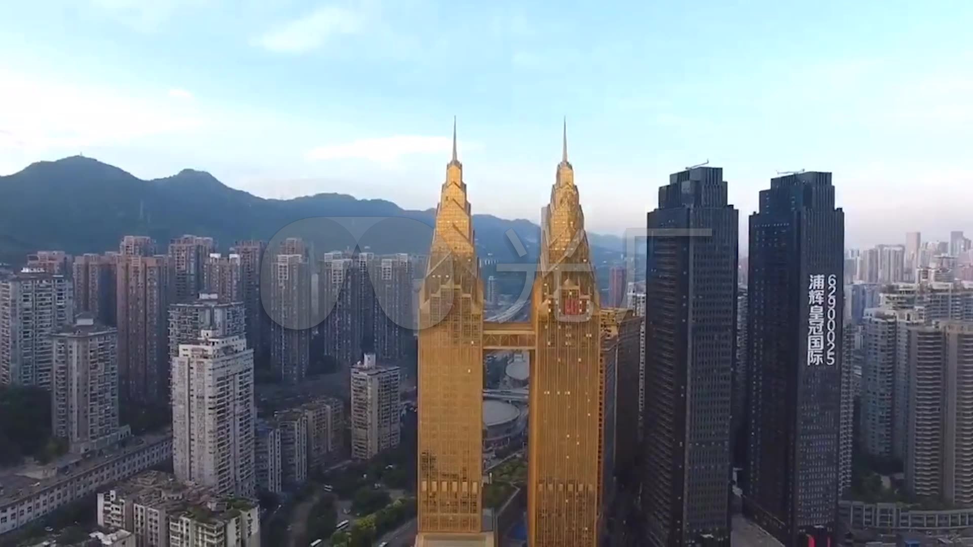 航拍 中国 重庆市 重庆南滨路 城市 建设 建筑 全景