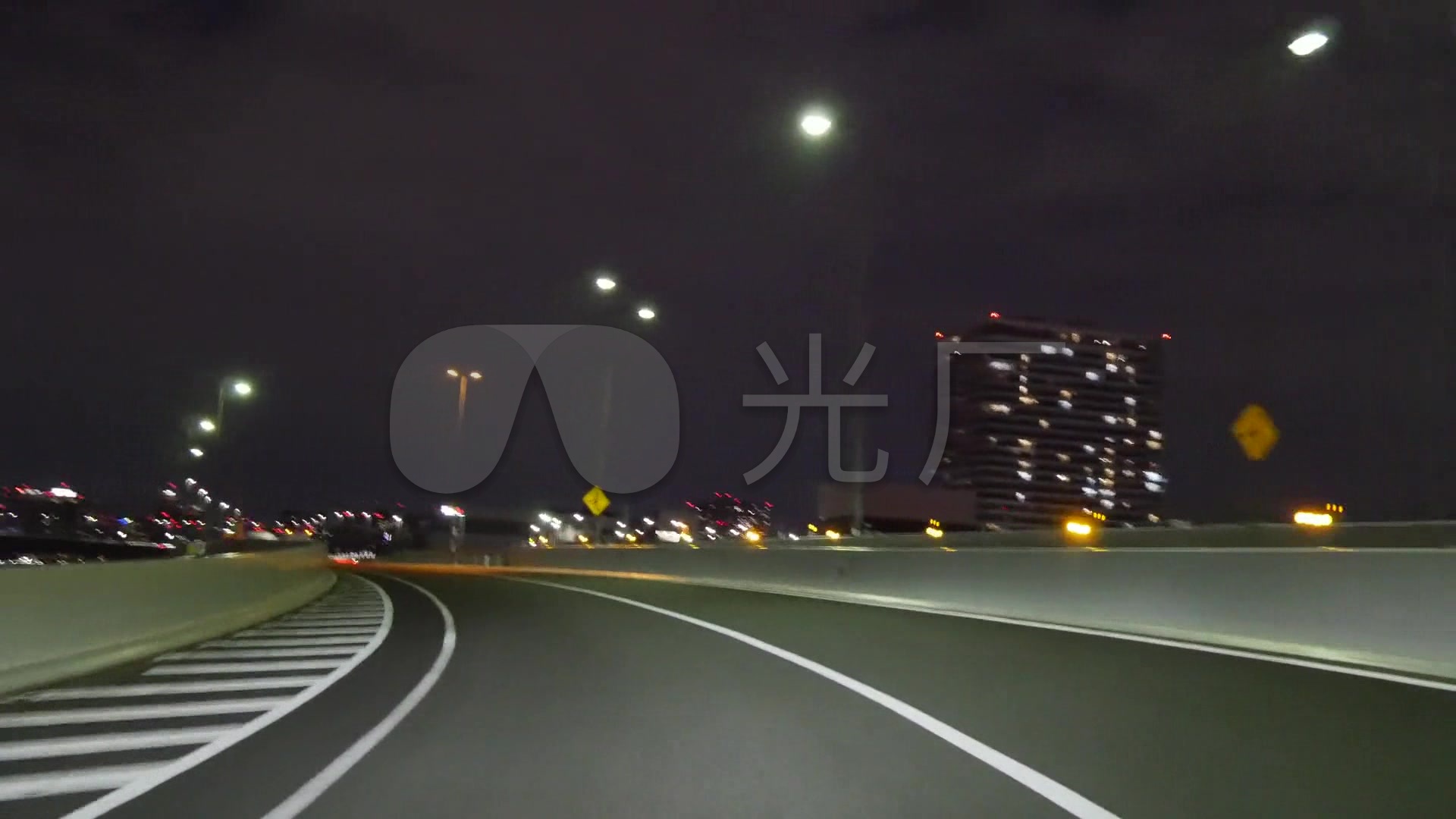 日本夜晚驾车都市夜景高速公路快速路_1920x1080_高清视频素材下载