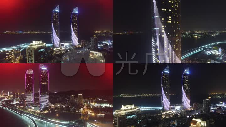 厦门夜景世茂双子塔演武大桥