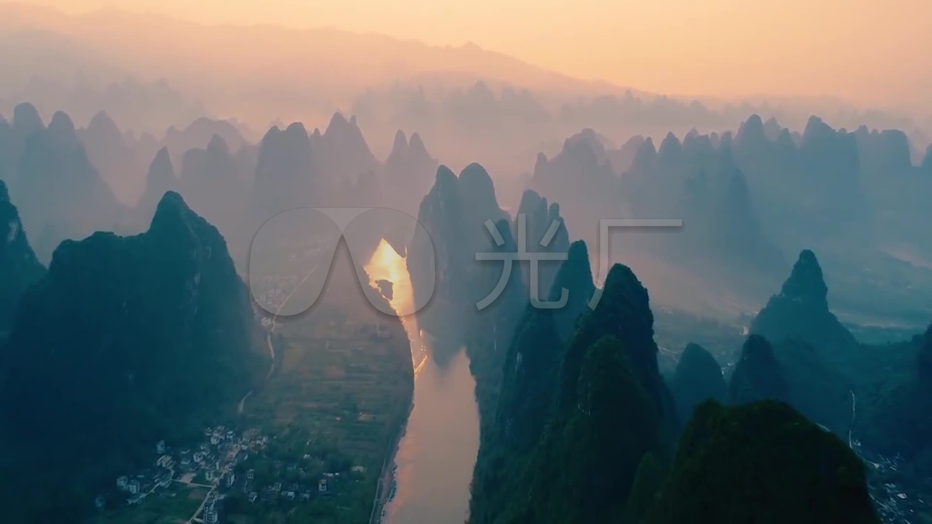 航拍中国广西桂林山水美景_1920x1080_高清视频素材