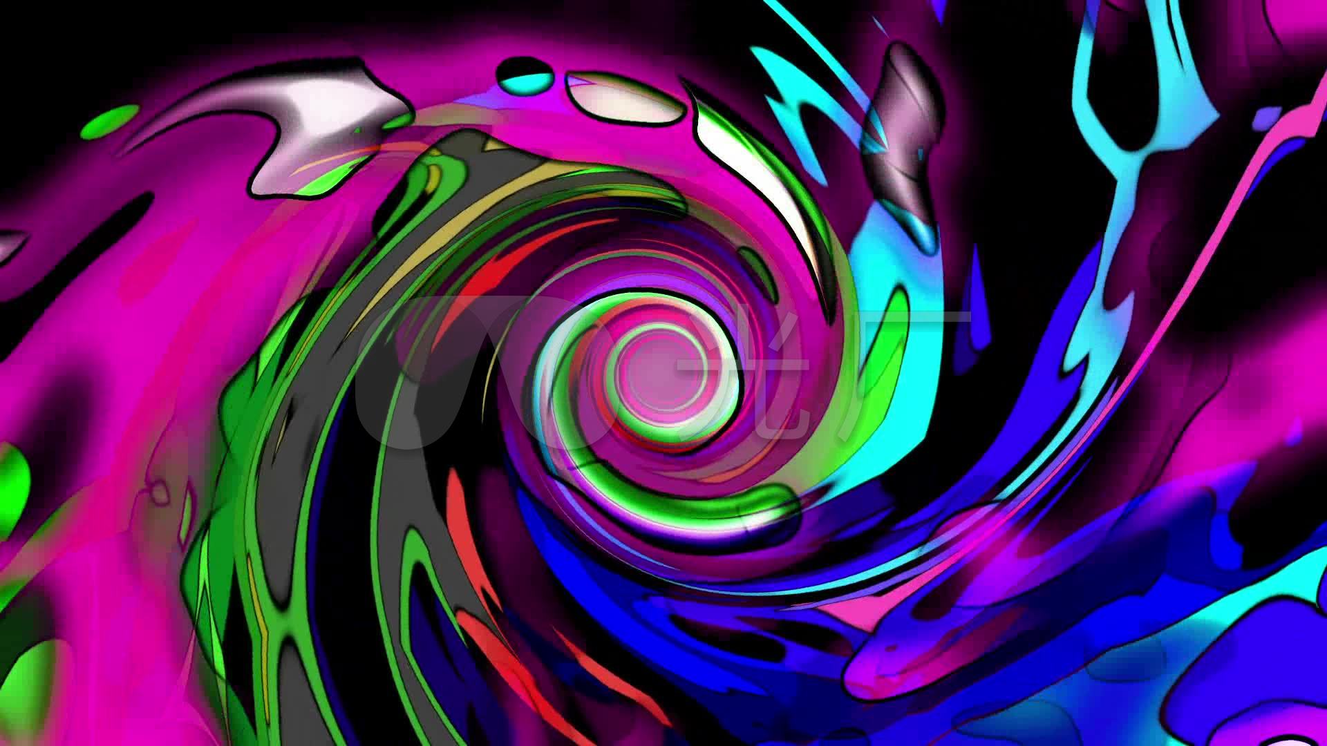 多彩油画液体霓虹漩涡炫酷视频动画