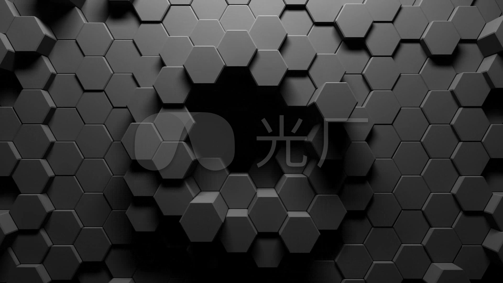 黑酷3d立体蜂巢效应图形动画视频素材