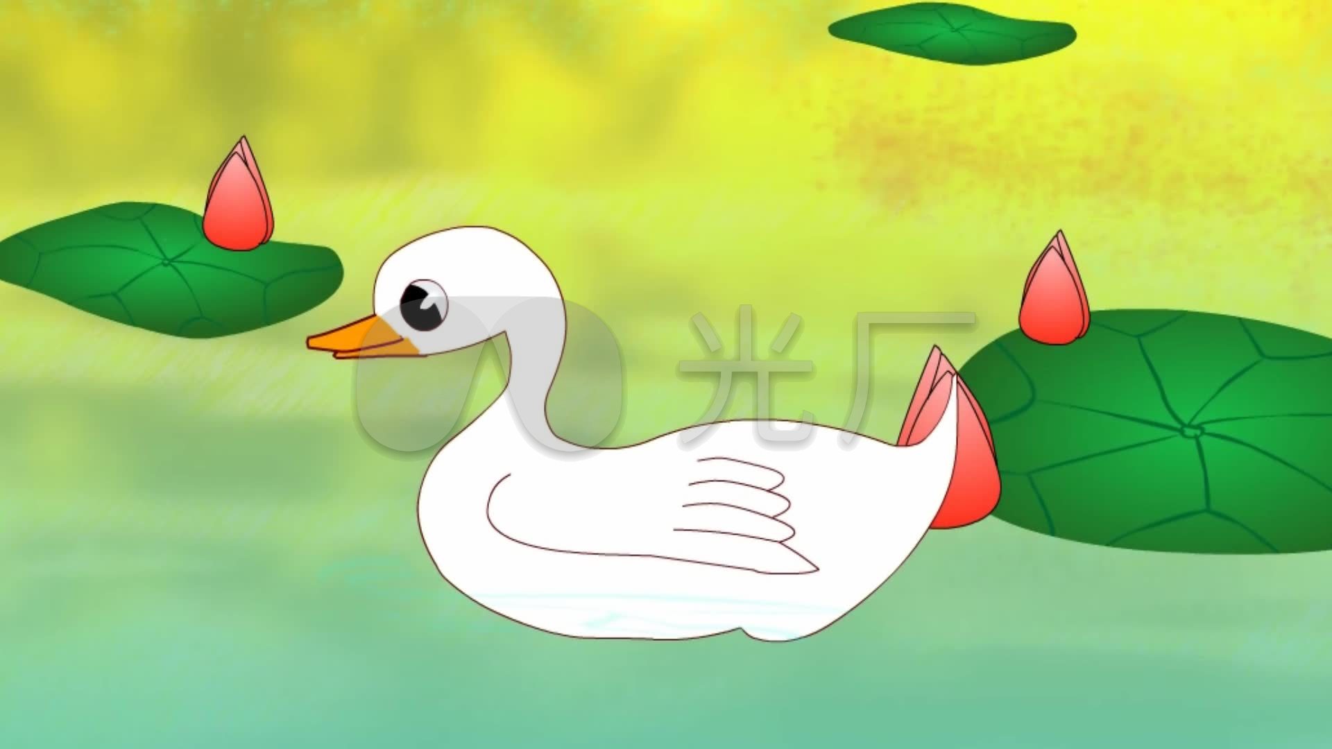 六一儿童节儿歌母鸭带小鸭表演背景视频素材_