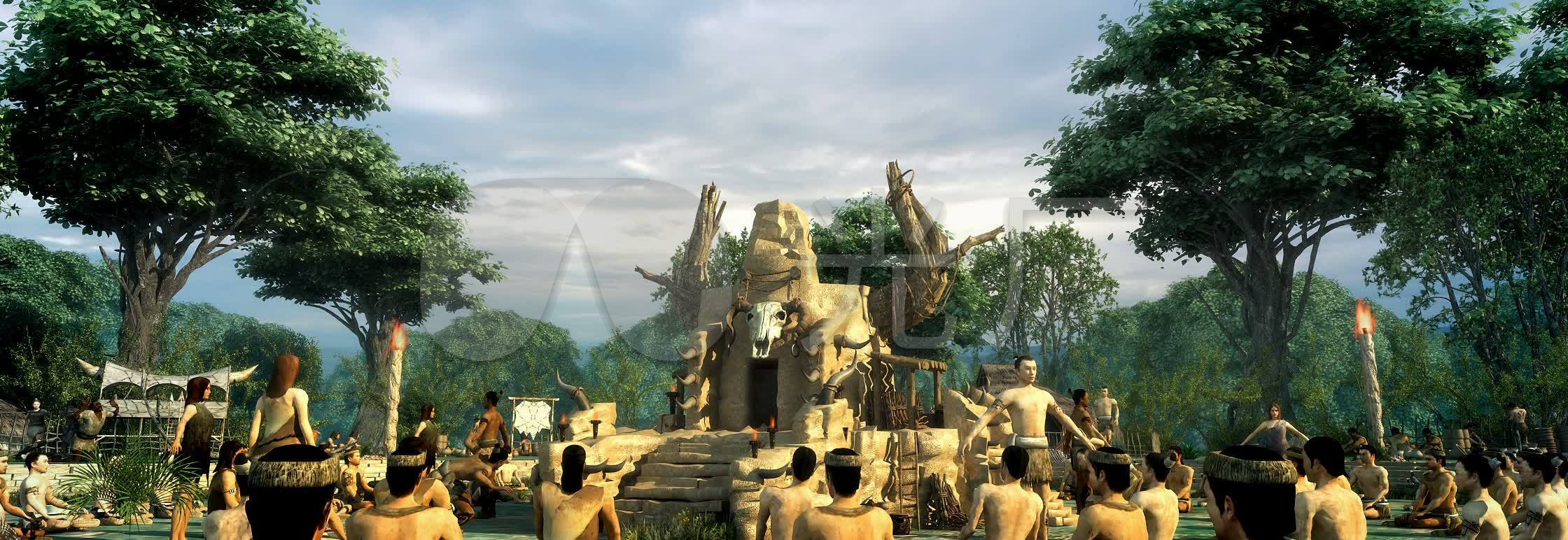 古代原始人祭祀高清_2240X772_视频神话素材游戏视频图腾图片