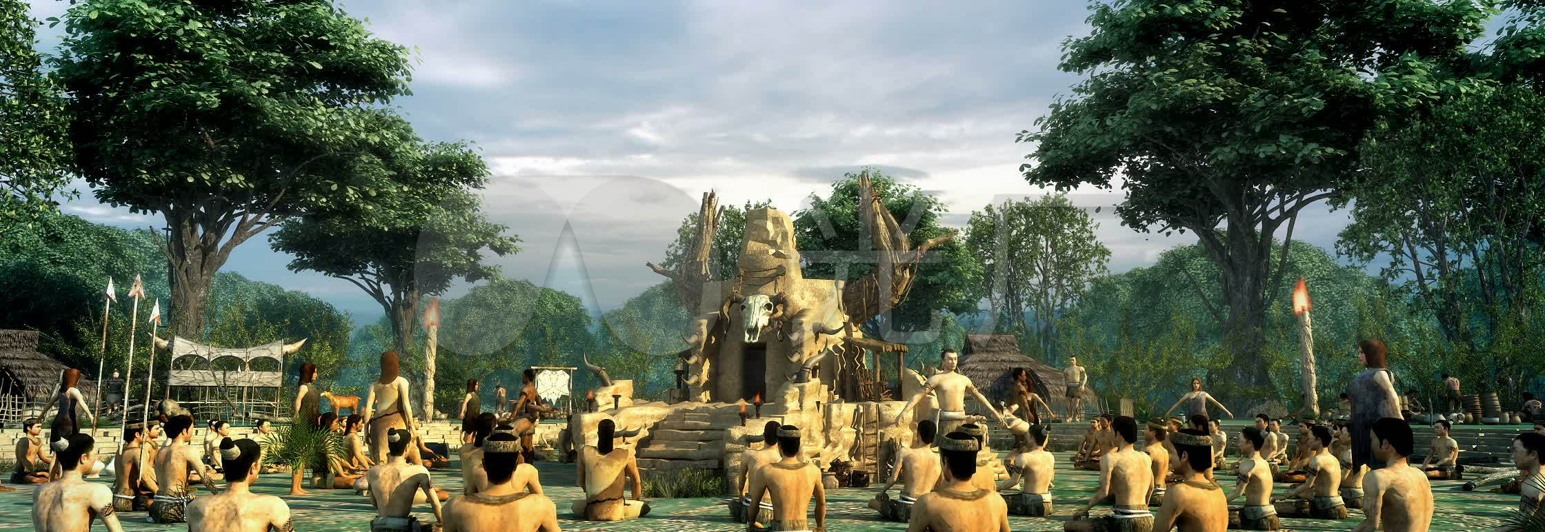 古代原始人祭祀视频_2240X772_素材图腾高清视频哆图片