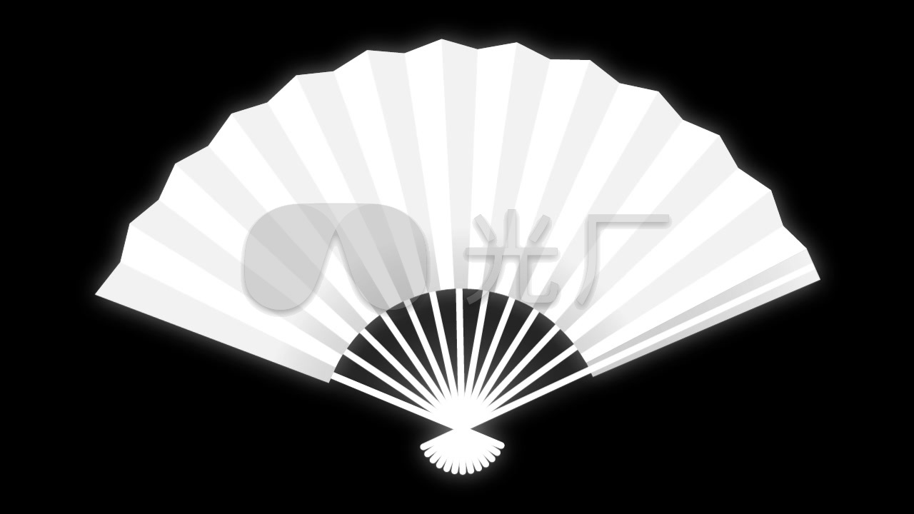 黑白中国风折扇打开