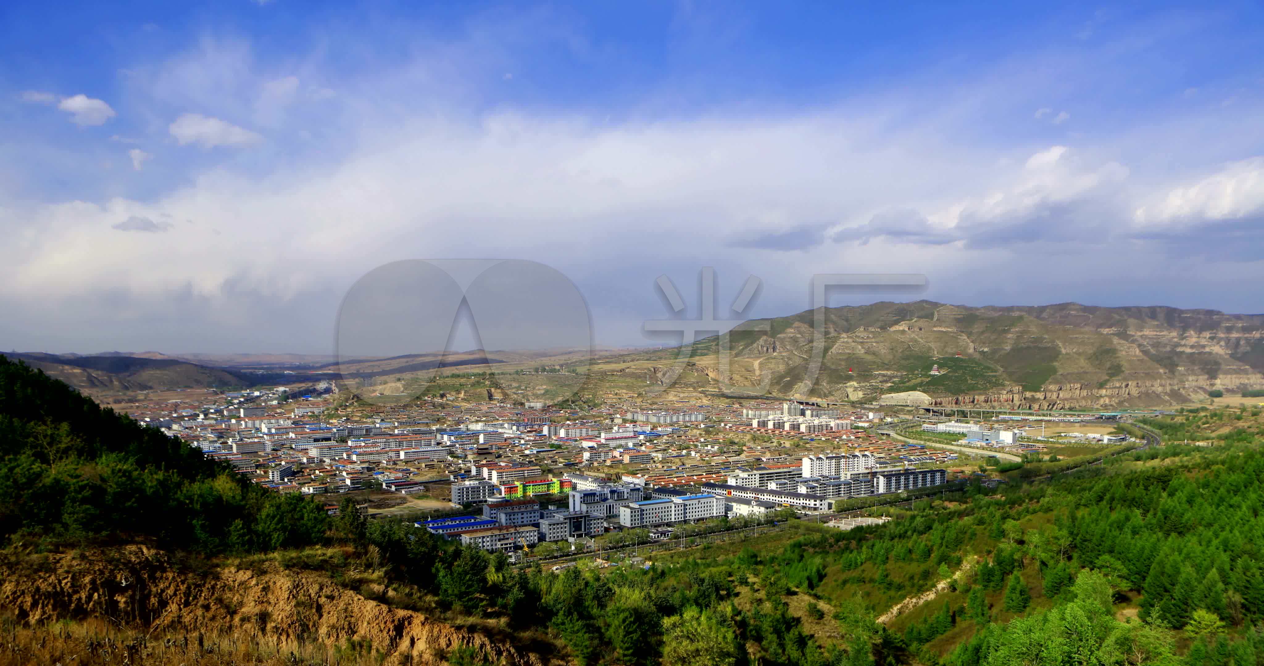 山西忻州岢岚县城延时_4096x2160_高清视频素材下载(编号:2609182)