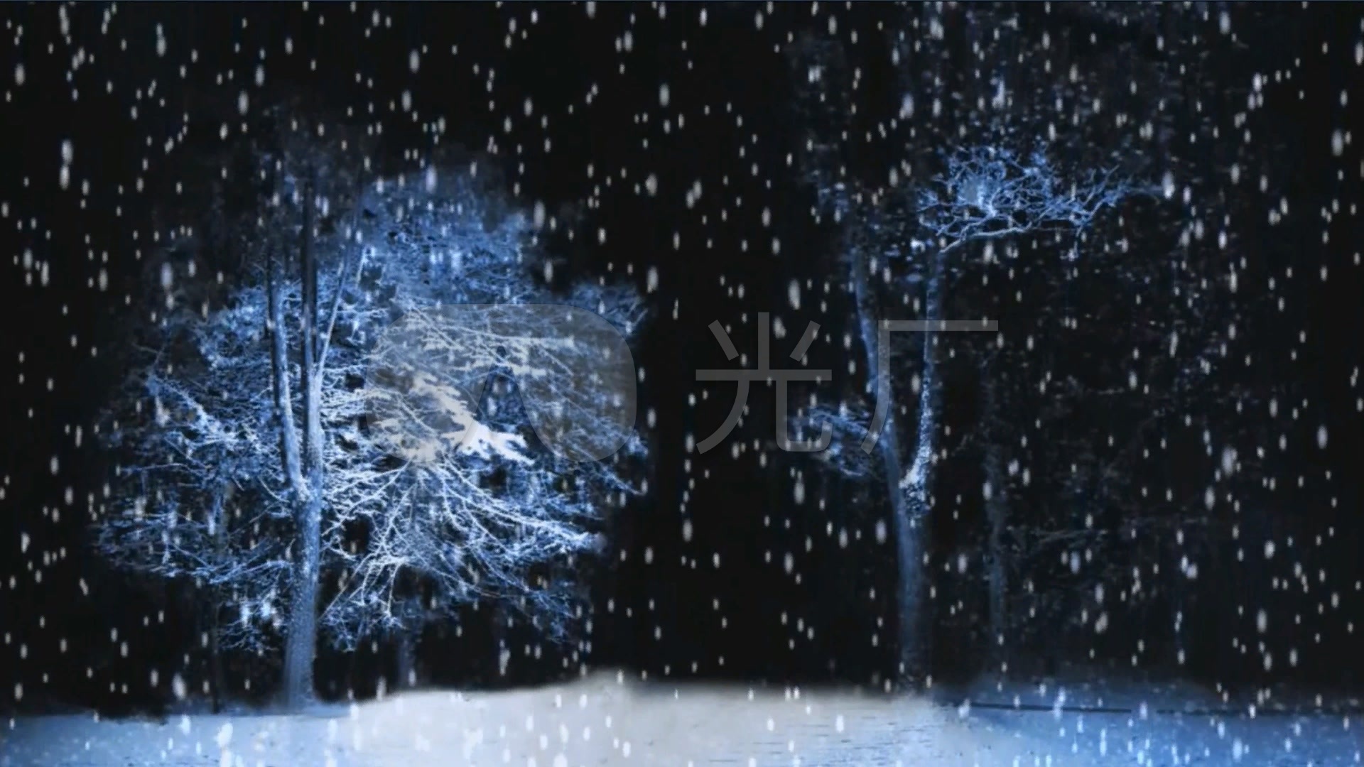 全息下雪悲伤伤感背景雪地雪花_1920x1080_高清视频