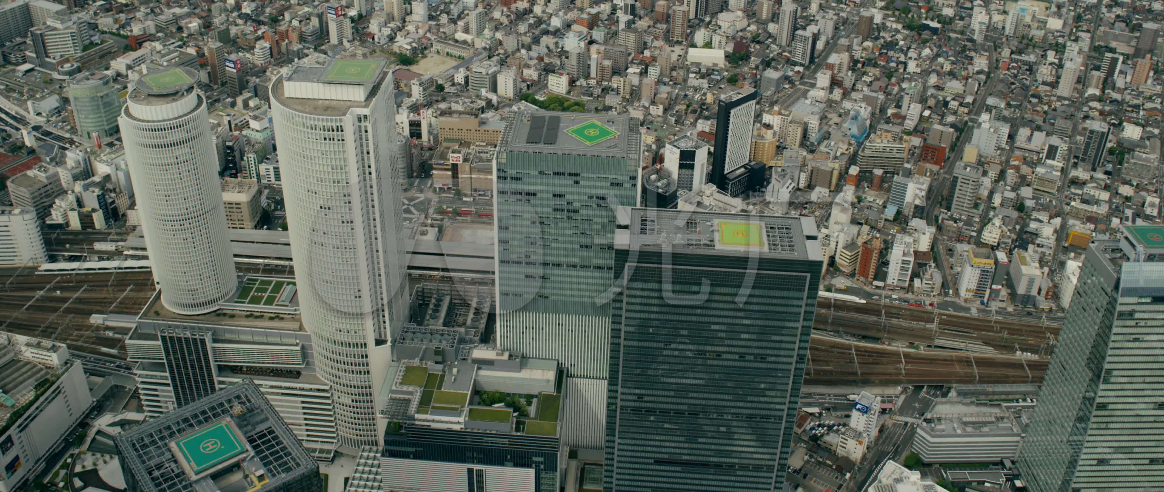 航拍日本名古屋_3840x1624_高清视频素材下载(编号:)