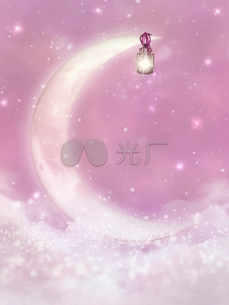 粉色月亮唯美背景_750x1000_高清视频素材下载(编号:)