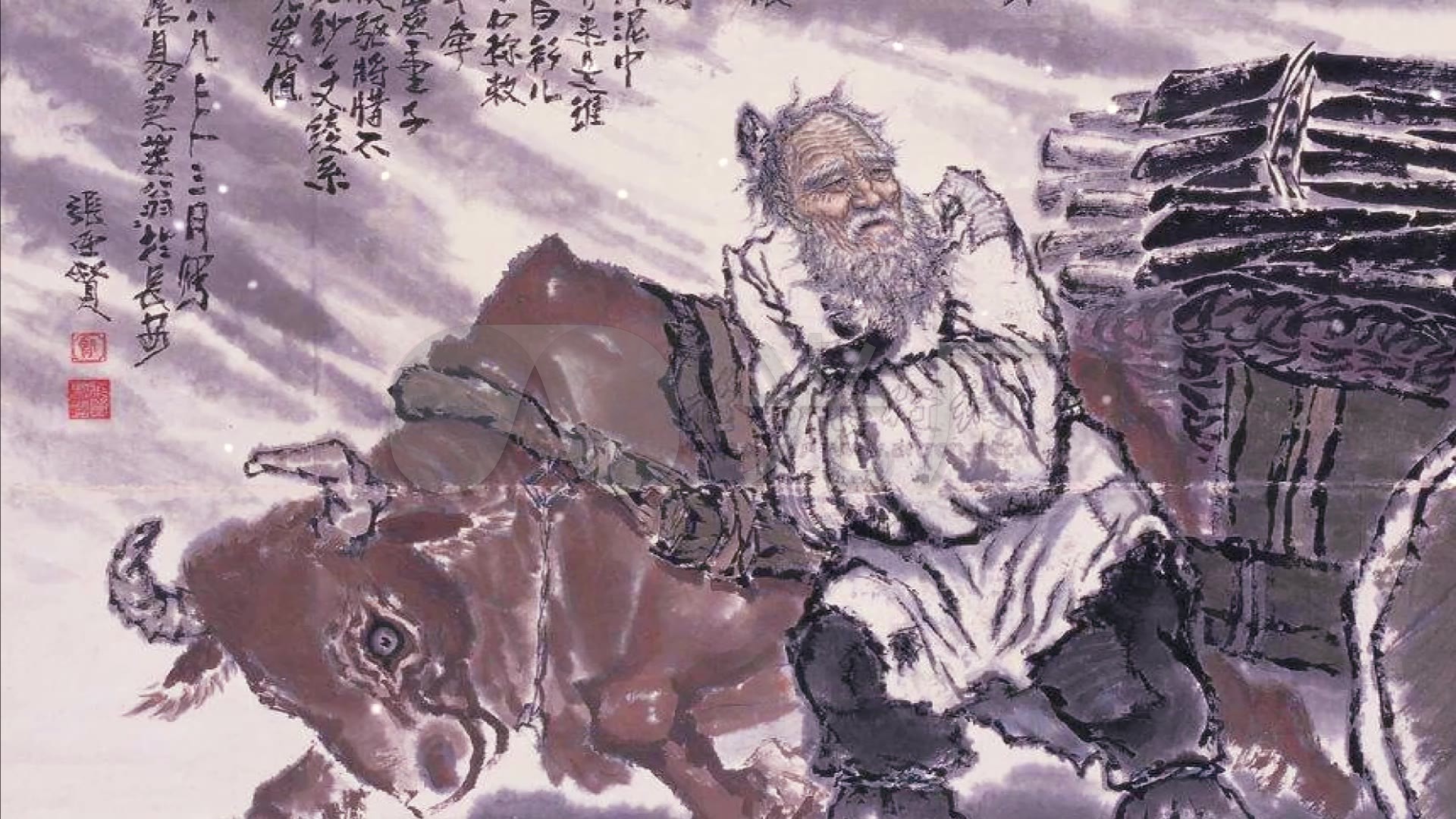 卖炭翁诗词朗诵水墨动画_1920x1080_高清视频素材下载(编号:2616174)