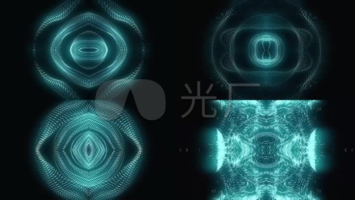 音乐可视化粒子节奏音乐声音音频音波蓝色粒子节奏节拍万花筒舞台