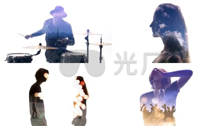 创意摄影叠影歌曲背景