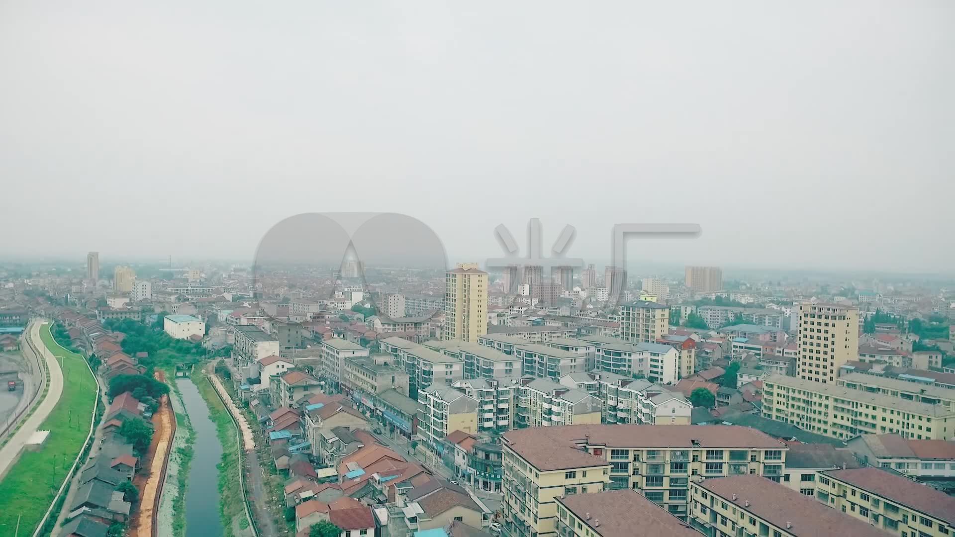 航拍桃源县陬市镇上中下街全景(分三段)_1920x1080