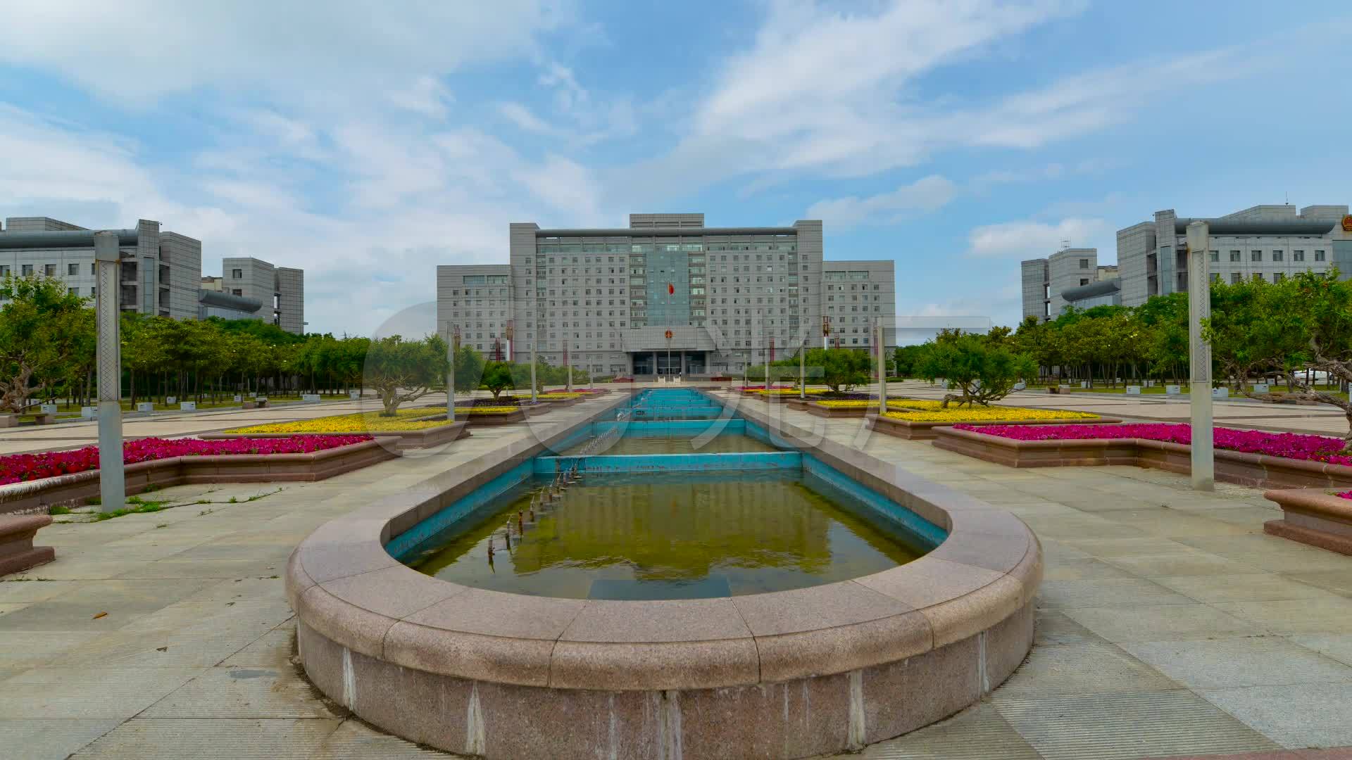 枣庄市政府大楼固定延时摄影_1920x1080_高清视频素材下载(编号