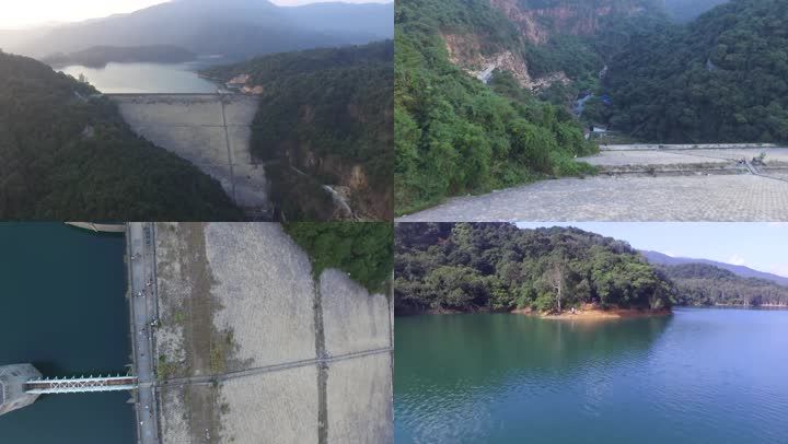 香港 城门水塘 国家公园 山岭 峡谷 水库 水坝 航拍