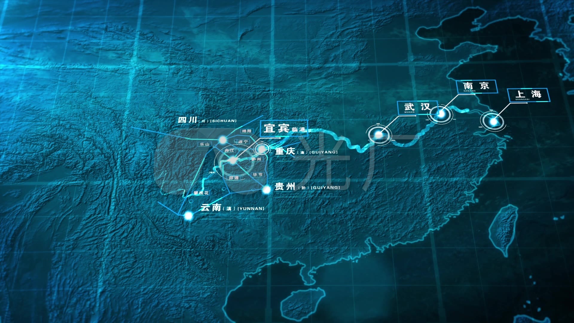 长江经济带一带一路经济带_ae模板下载(编号:2637816)