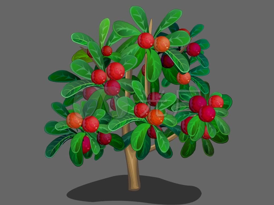 卡通李子果树植物可抠像素材