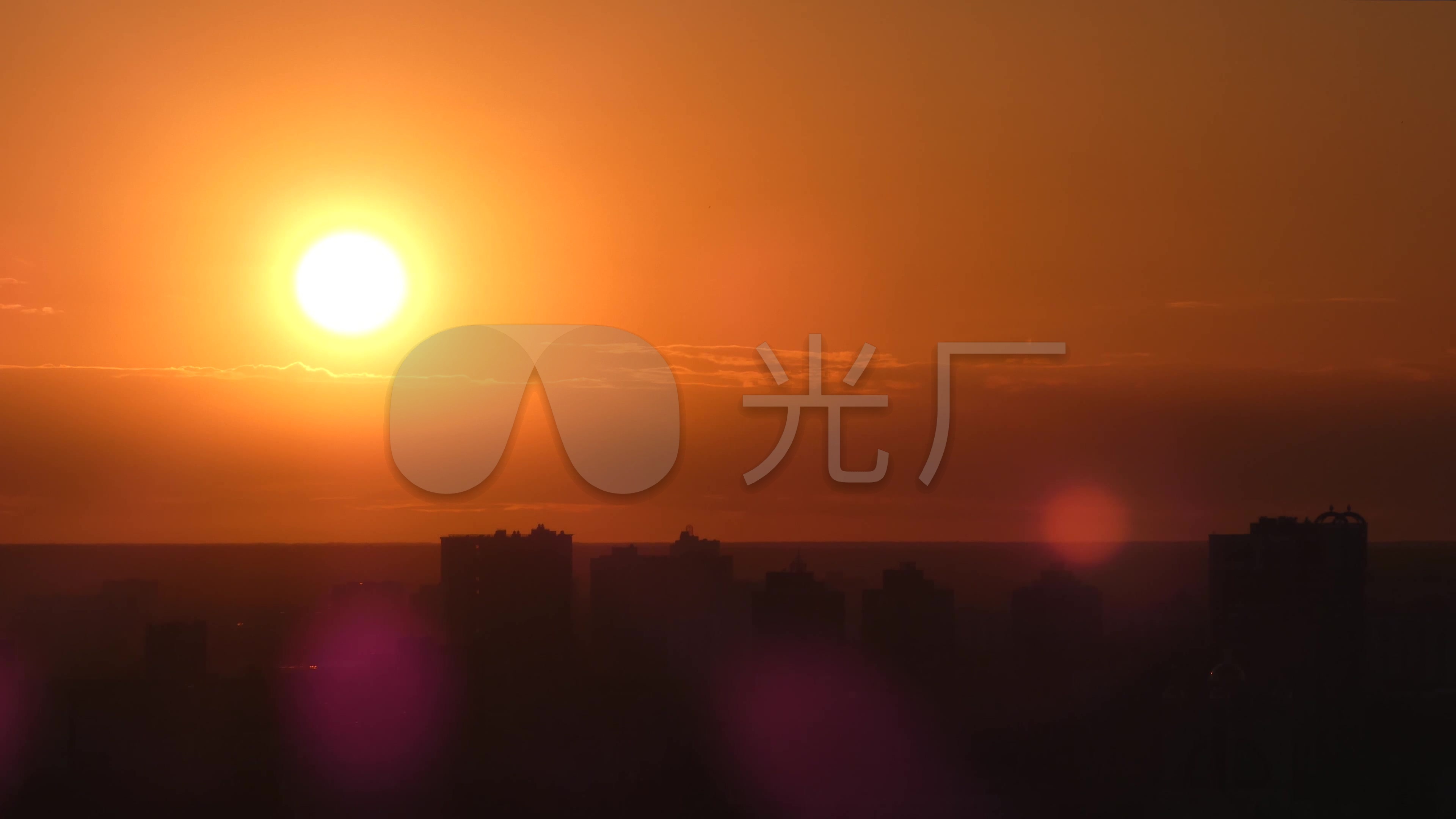 城市清晨的阳光_3840x2160_高清视频素材下载(编号:)