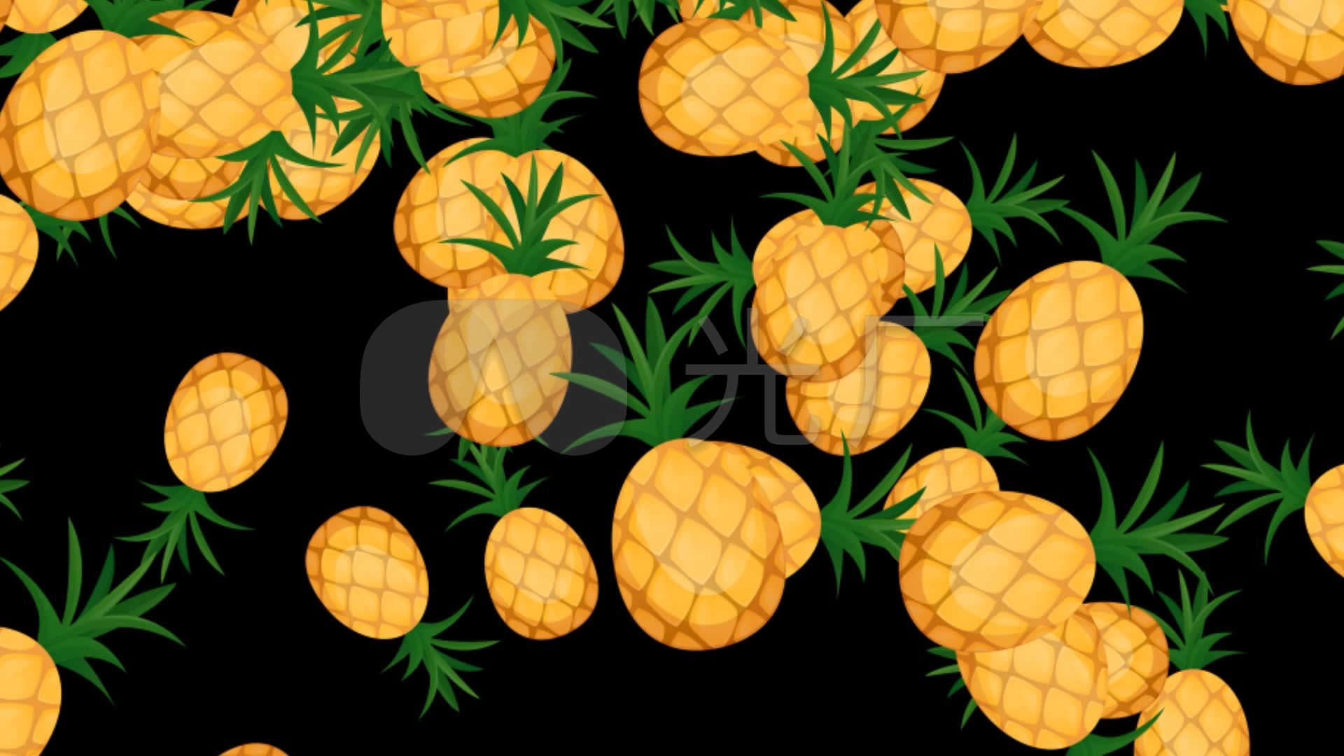 带透明通道卡通菠萝掉下视频