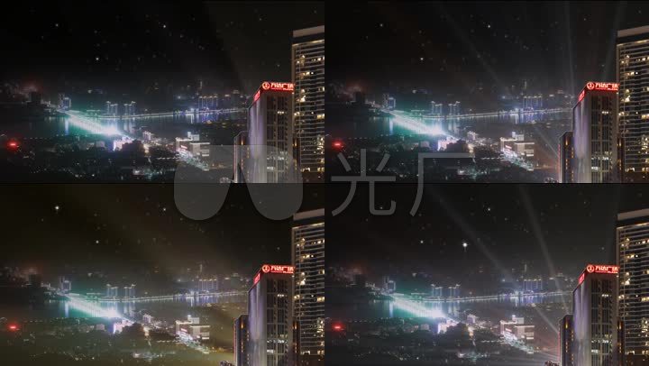 城市灯光炫丽夜景