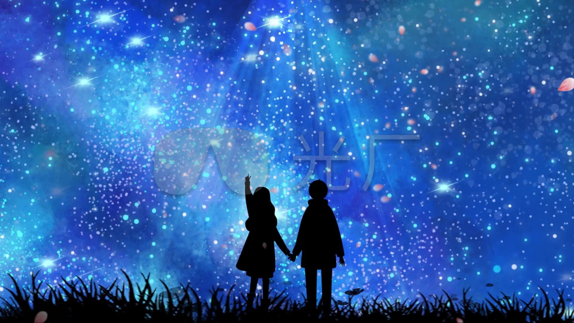 舞台剧仰望星空下的情侣led背景视频