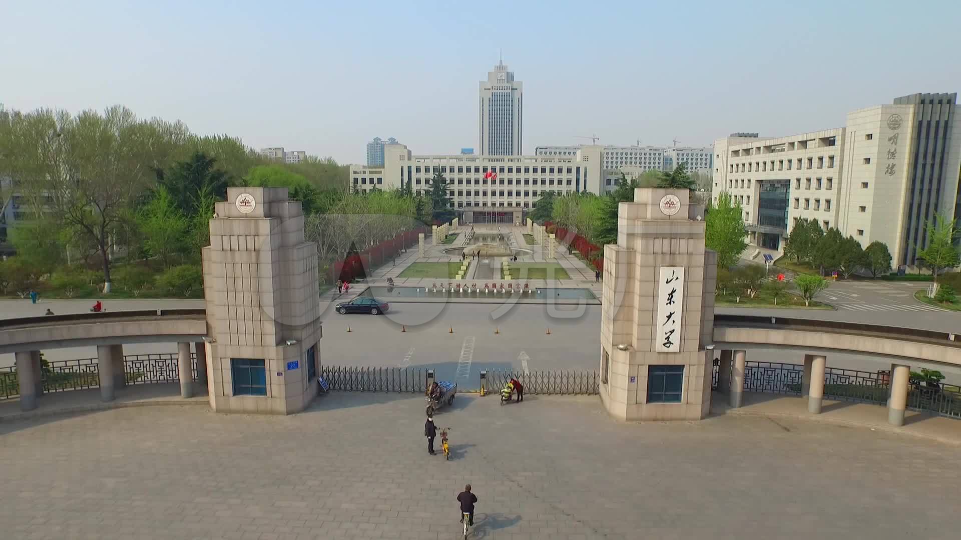 济南城市山东大学等航拍视频