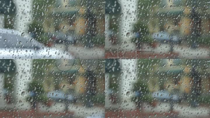 从窗户看外面下雨