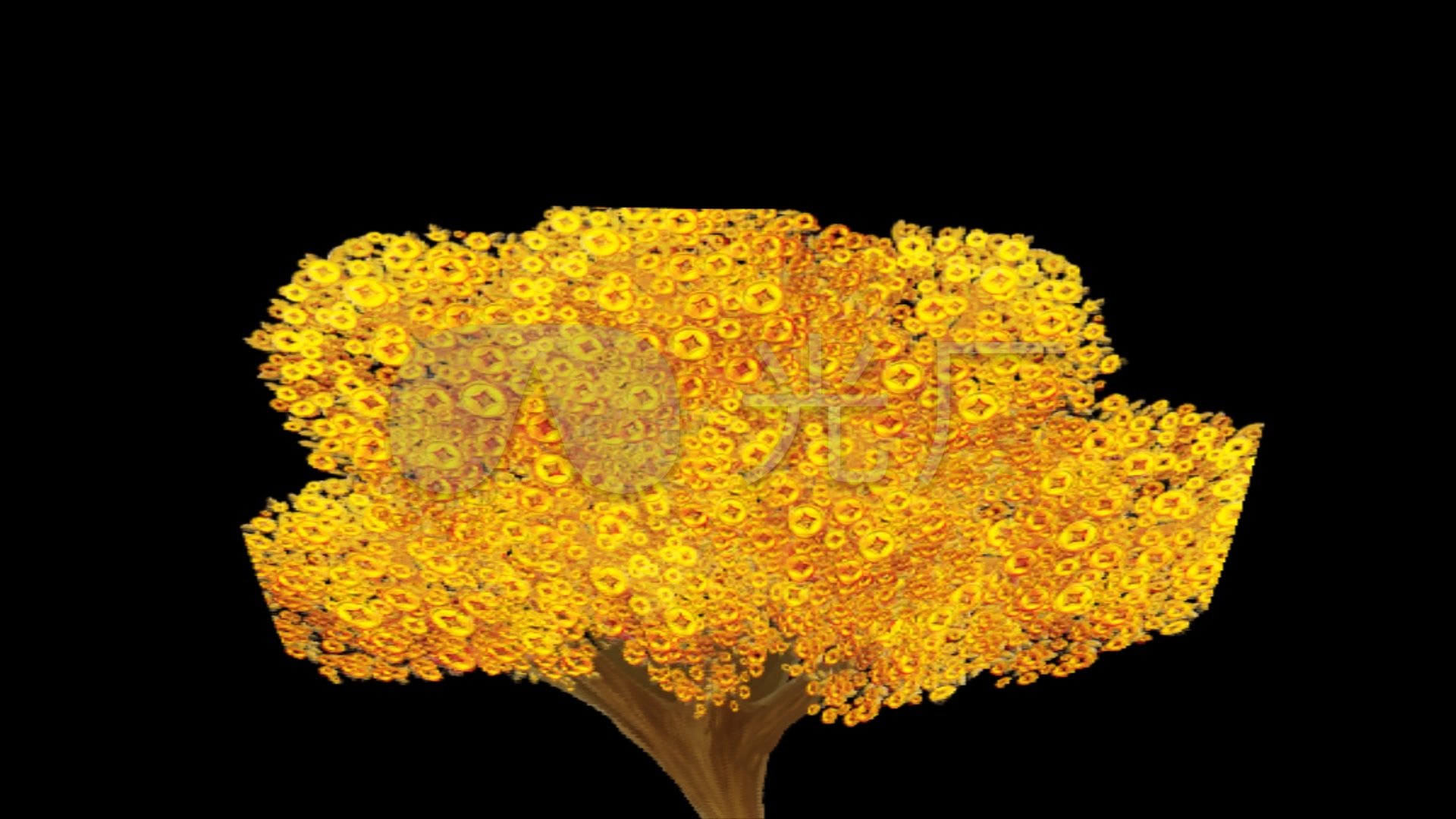 金色发财树生长mg动画带通道
