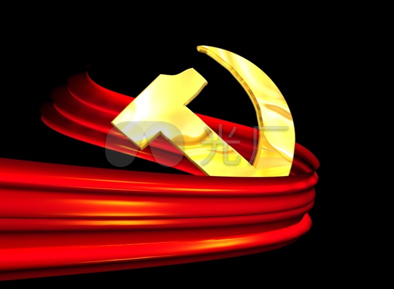 红飘带绕党徽_786x576_高清视频素材下载(编号:2666239)_影视包装_vj