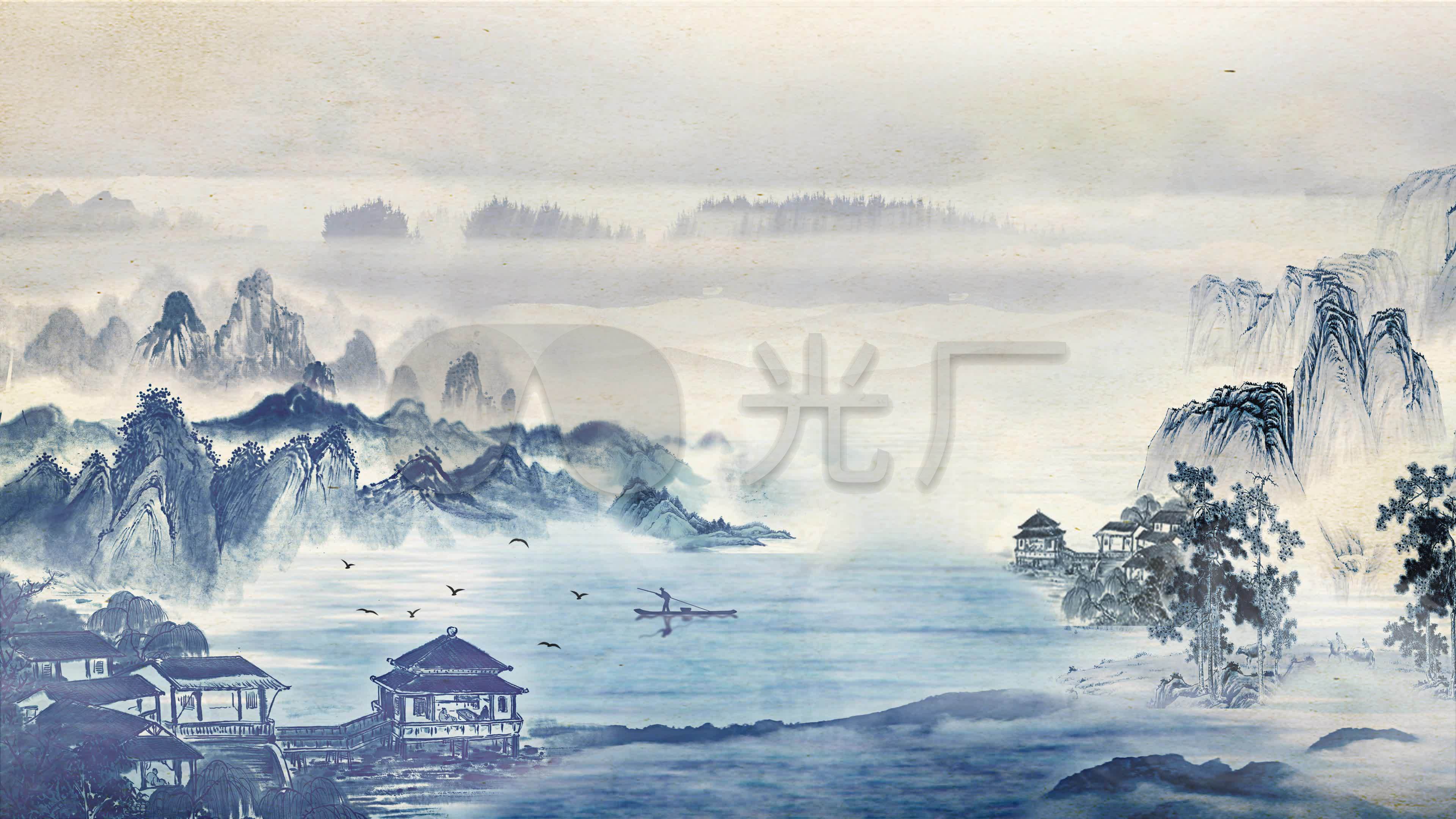 4k古代水墨山水
