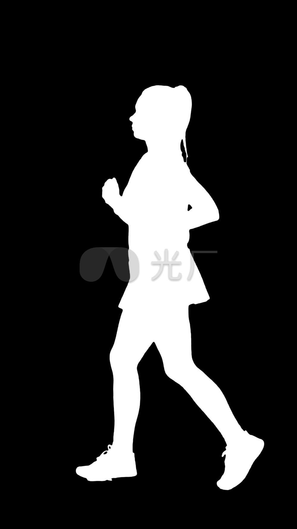 跑步剪影视频素材