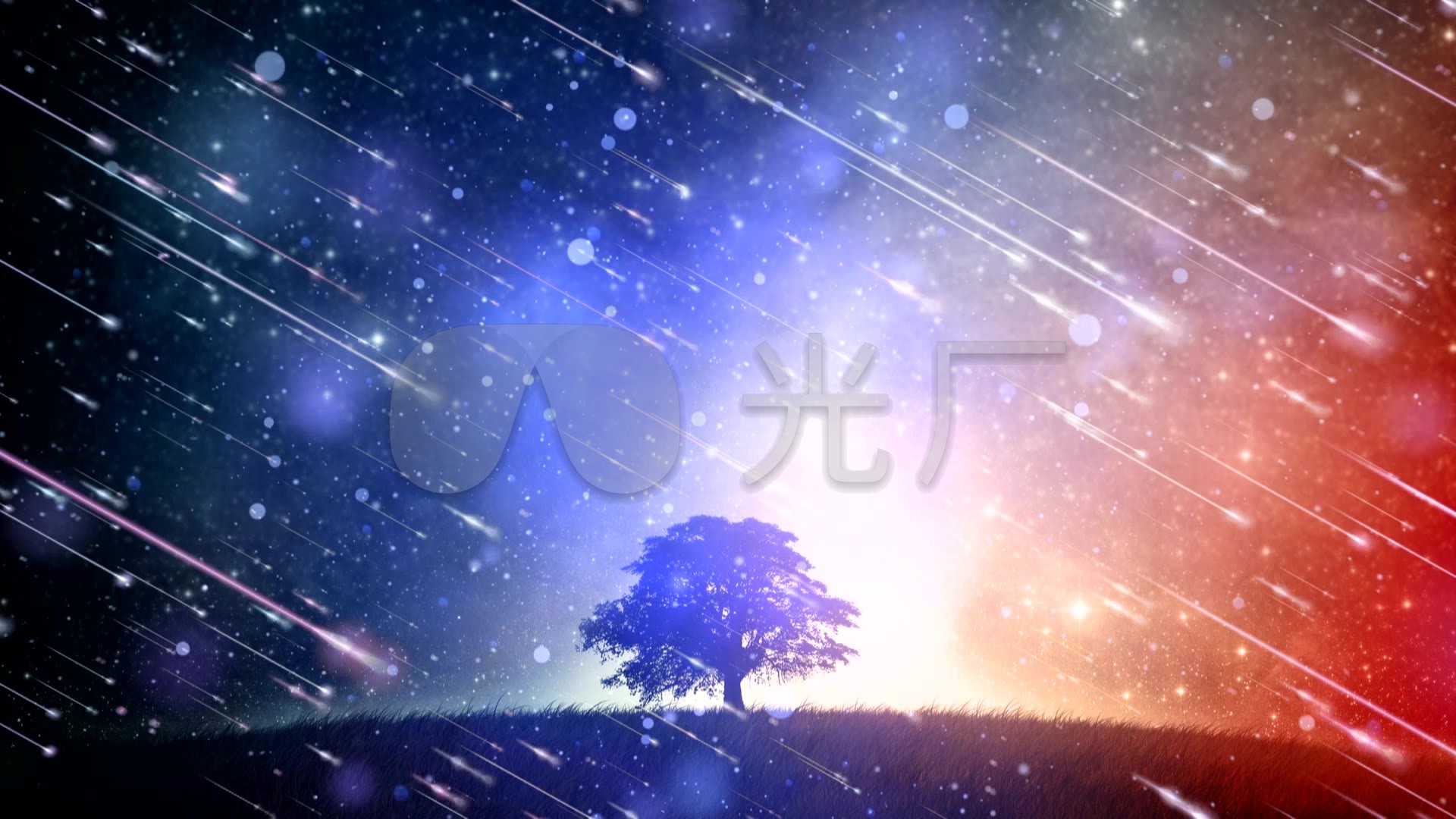 星云极光流星雨led大屏幕背景_1920x1080_高清视频素材下载(编号