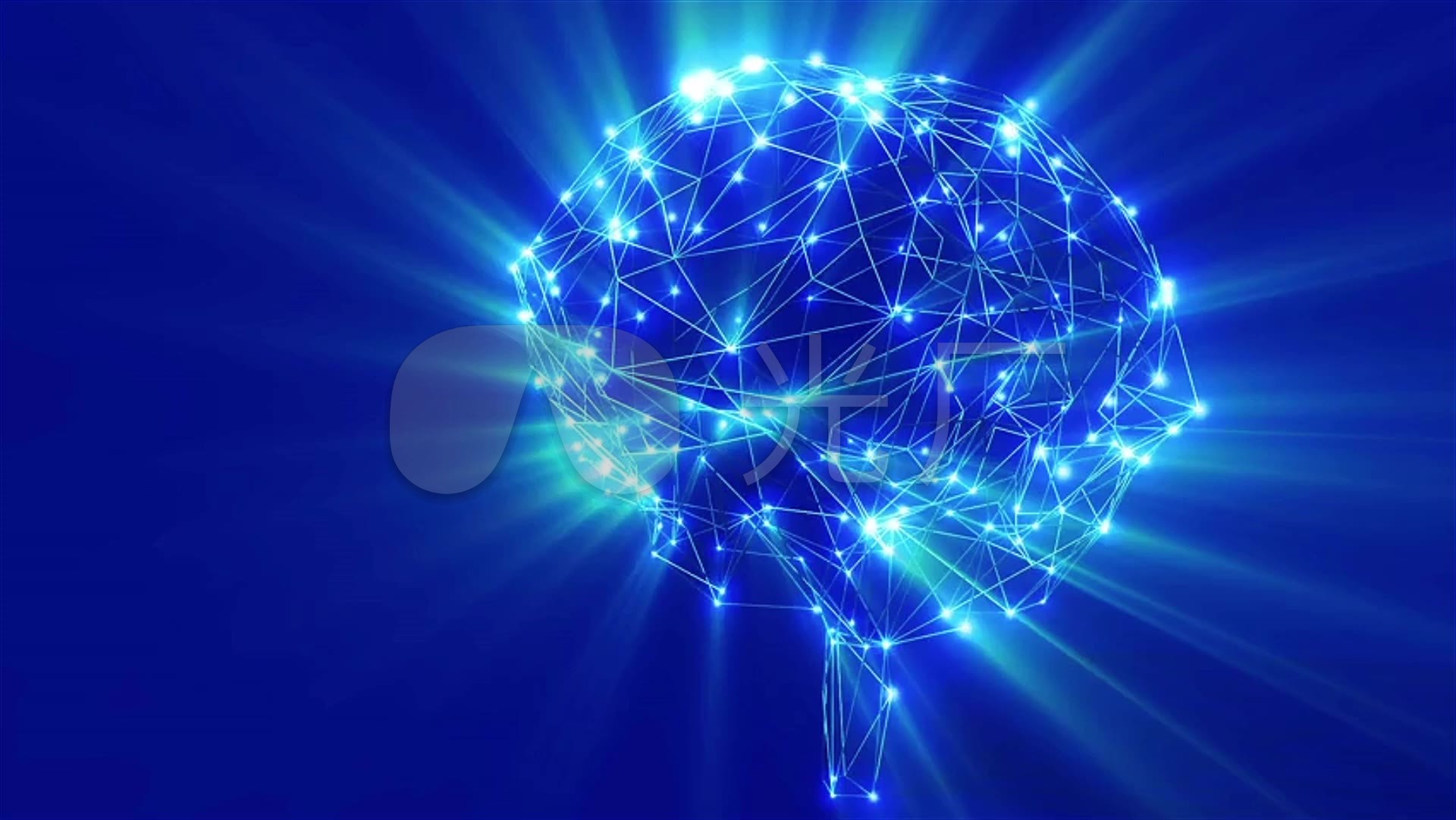 蓝色背景科技大脑
