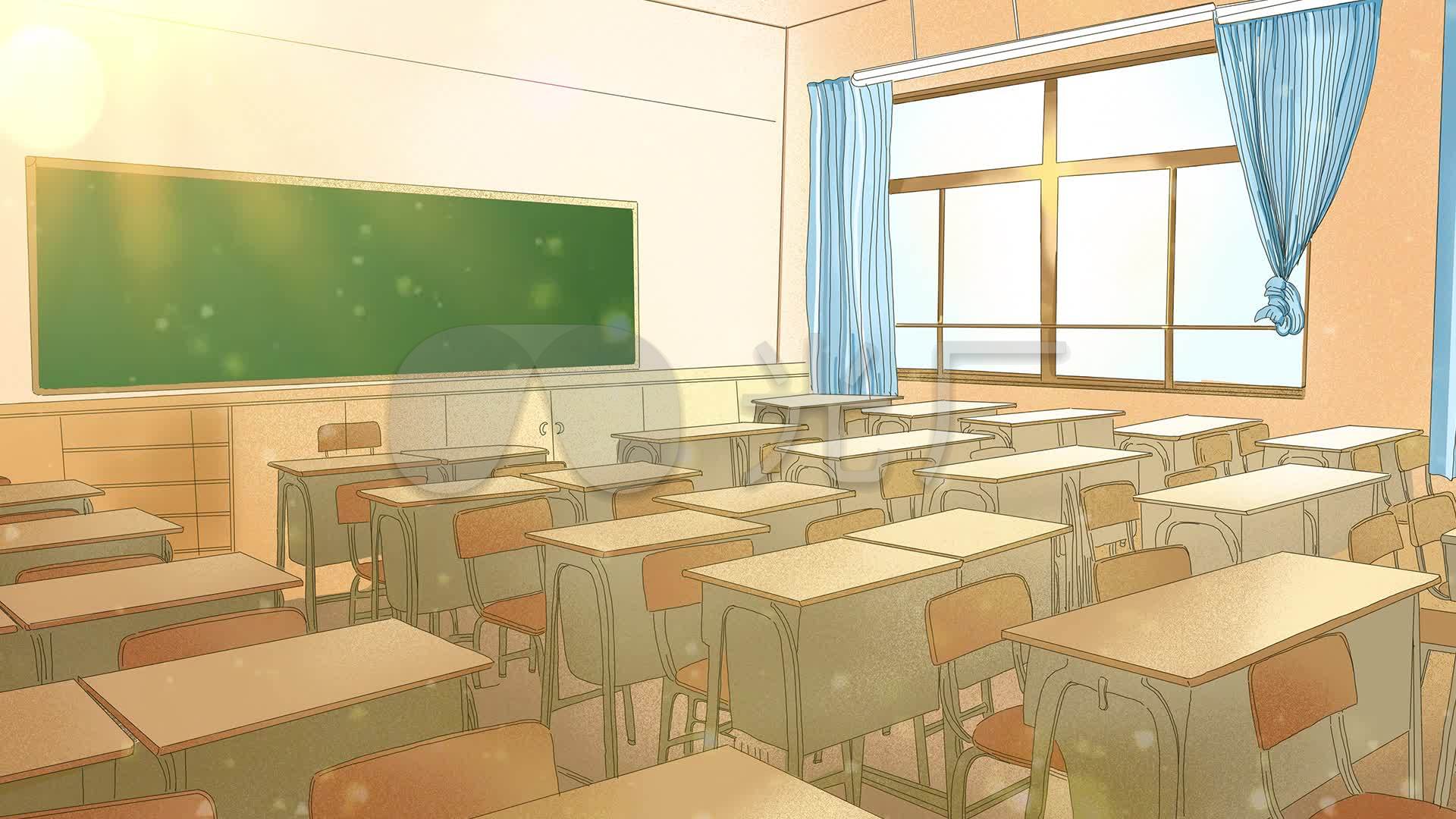 儿童节舞台课本剧卡通阳光小学教室金色粒子_1920X1080_高清视频素材下载(编号:2679569)_舞台背景