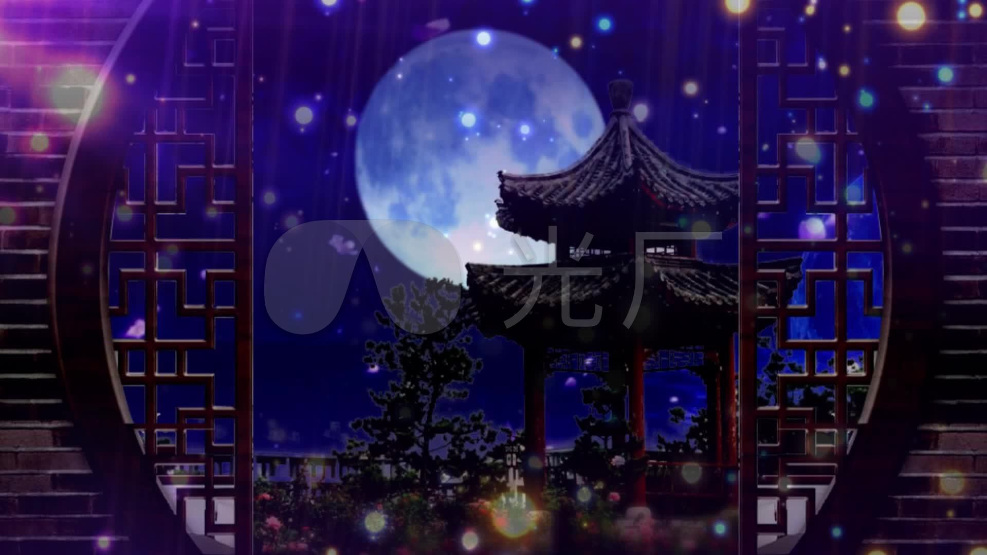 歌曲朗诵《水调歌头》背景视频粒子_1920x1080_高清