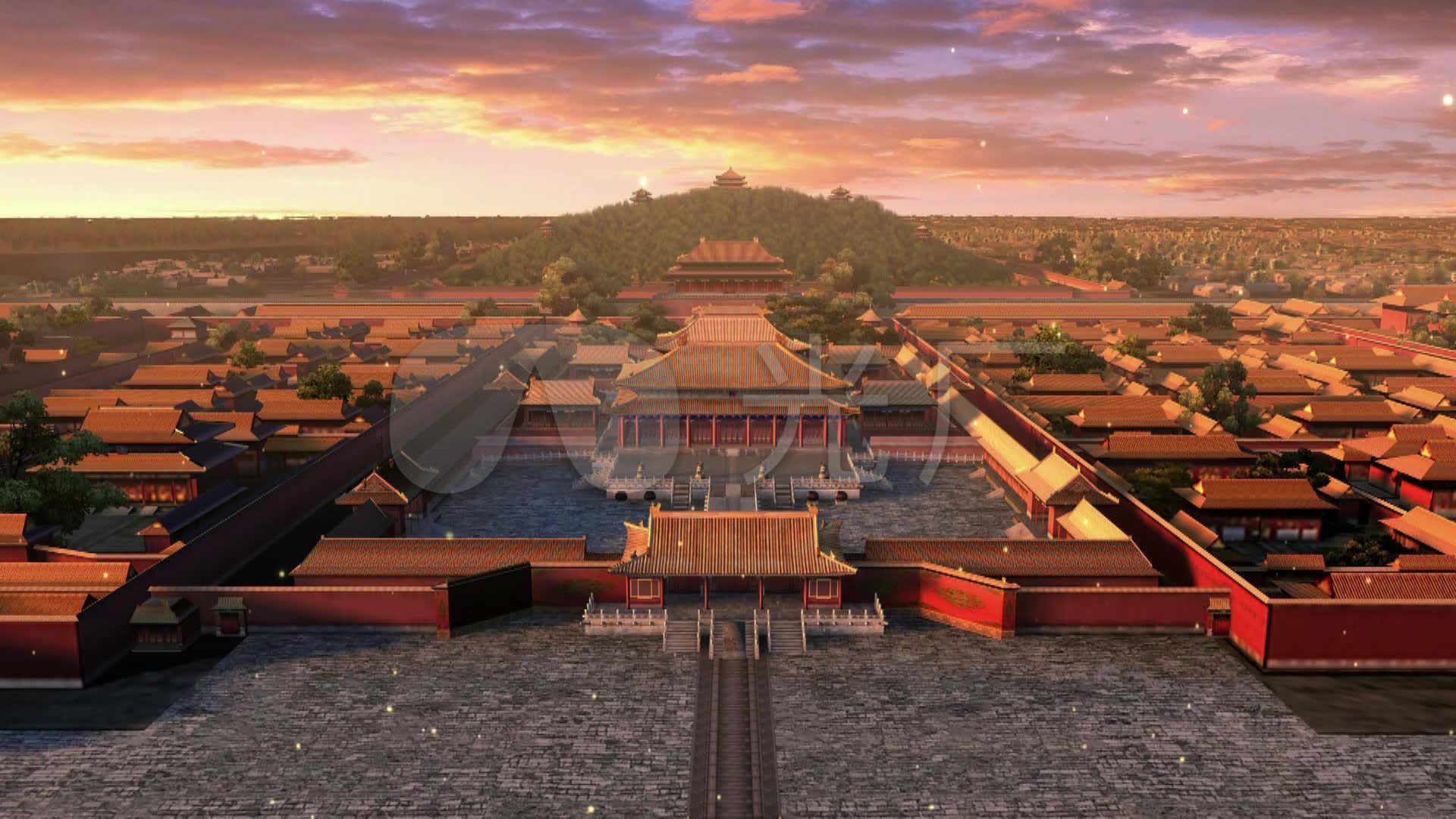 视频素材 舞台背景 中国风背景 古建筑俯瞰  来自视频原始文件或预览