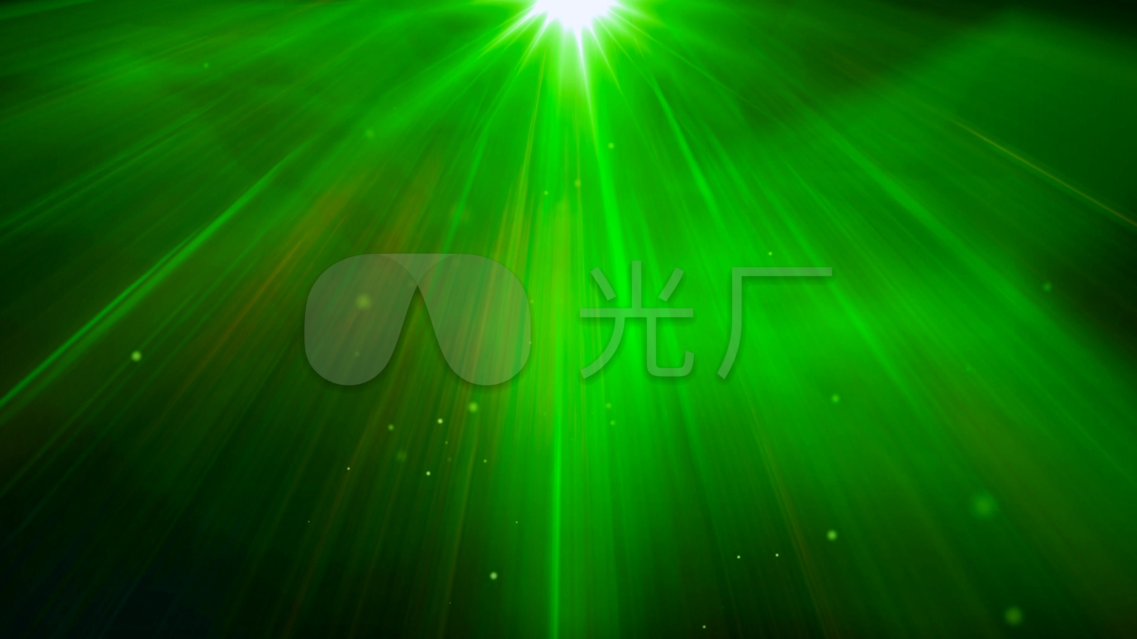 绿色光芒万丈粒子光线背景_3840x2160_高清视频素材