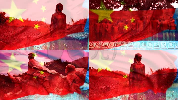 歌曲绣红旗舞台背景歌曲背景晚会背景配乐成品红旗国旗江姐红岩七一