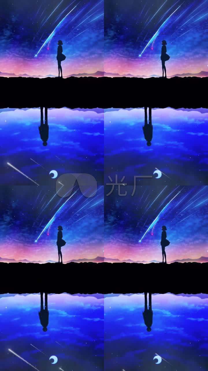 竖版唯美许愿流星