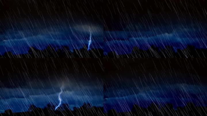 野外雷雨交加的夜晚_1920x1080_高清视频素材下载(:)