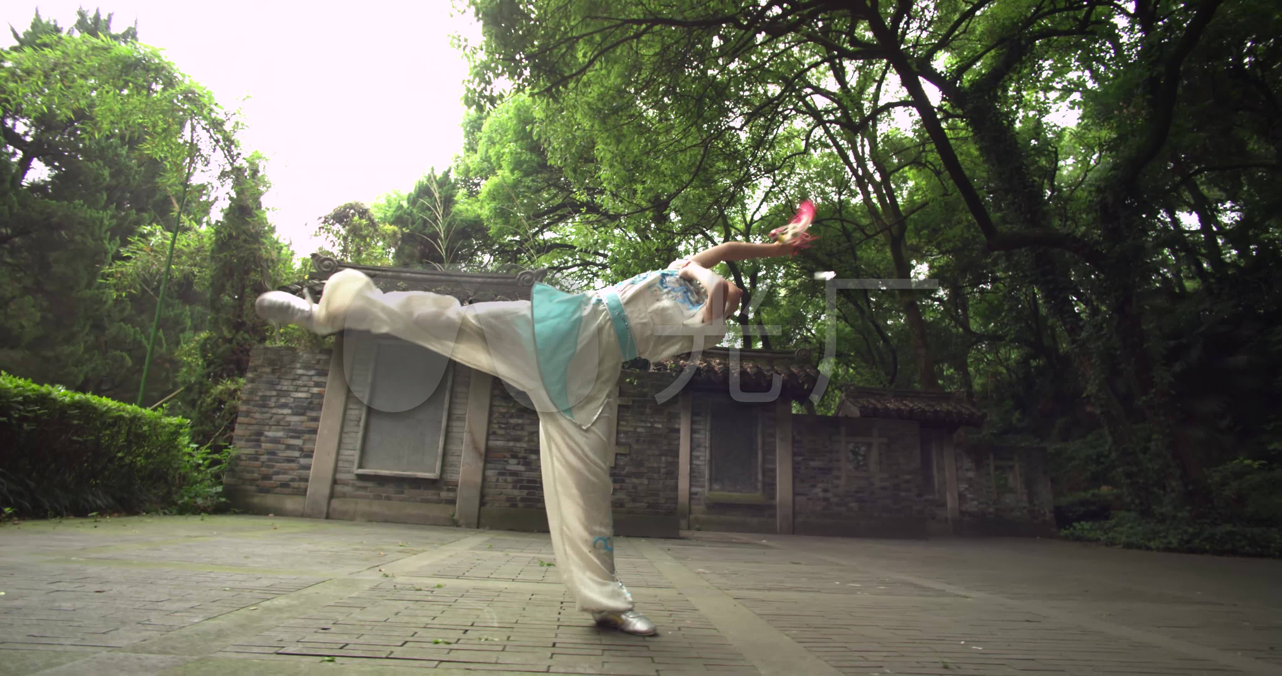 习武练武武功古装功夫女孩深山练_4096x2160_高清视频素材下载(编号