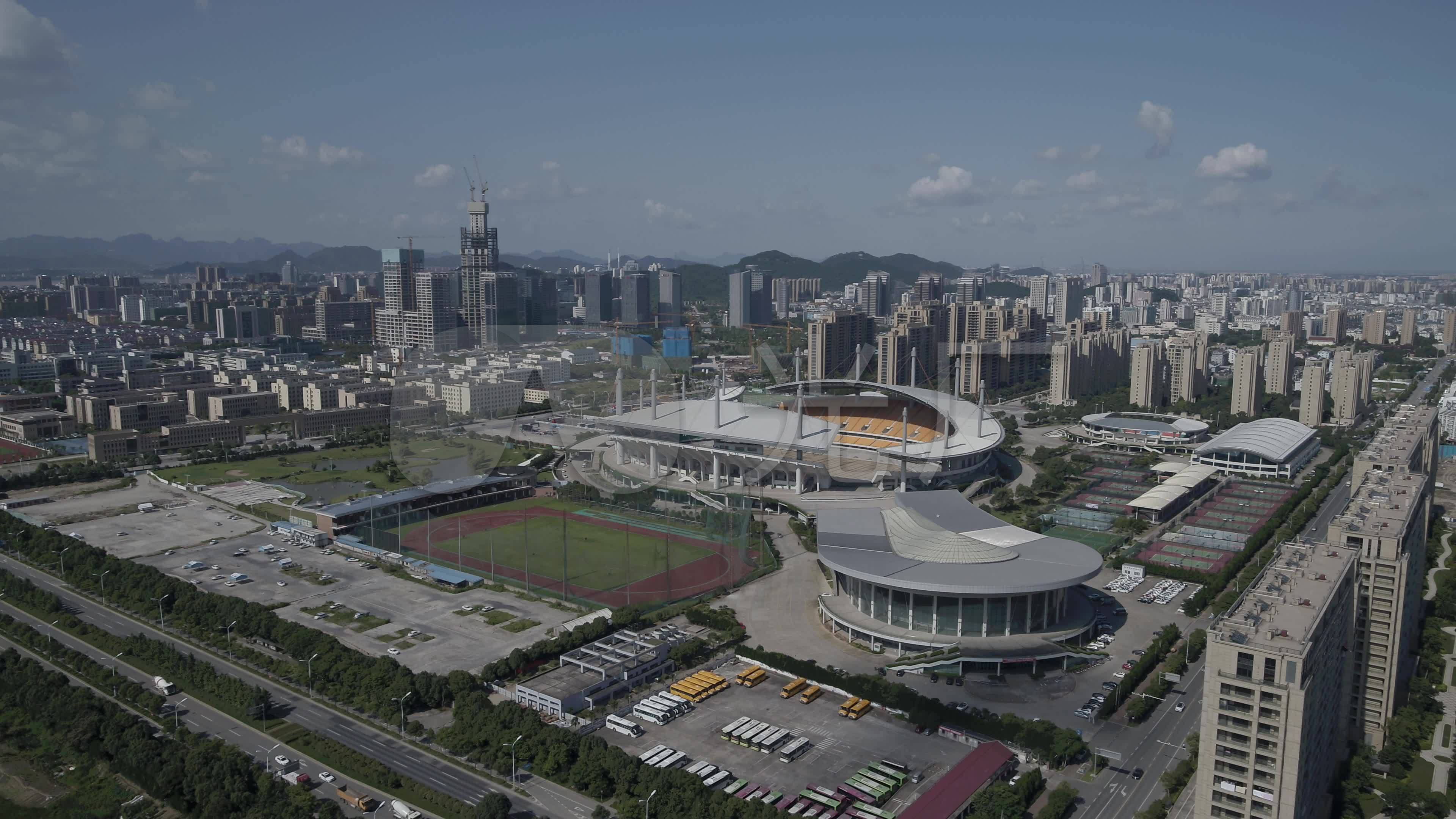 浙江台州市体育公园体育场航拍4k(1)_3840x2160_高清