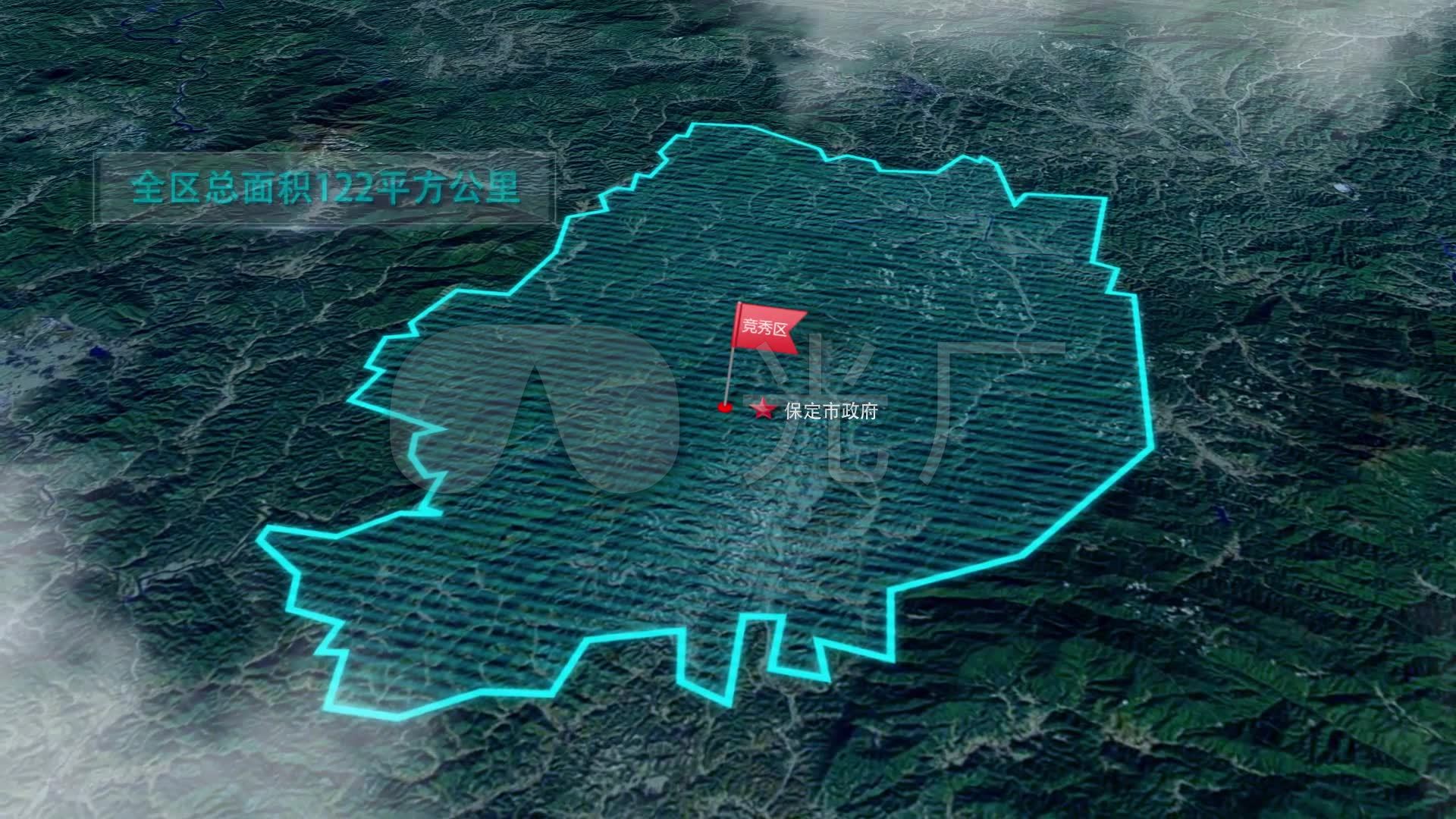 科技感三维穿云卫星区位地图展示ae模板