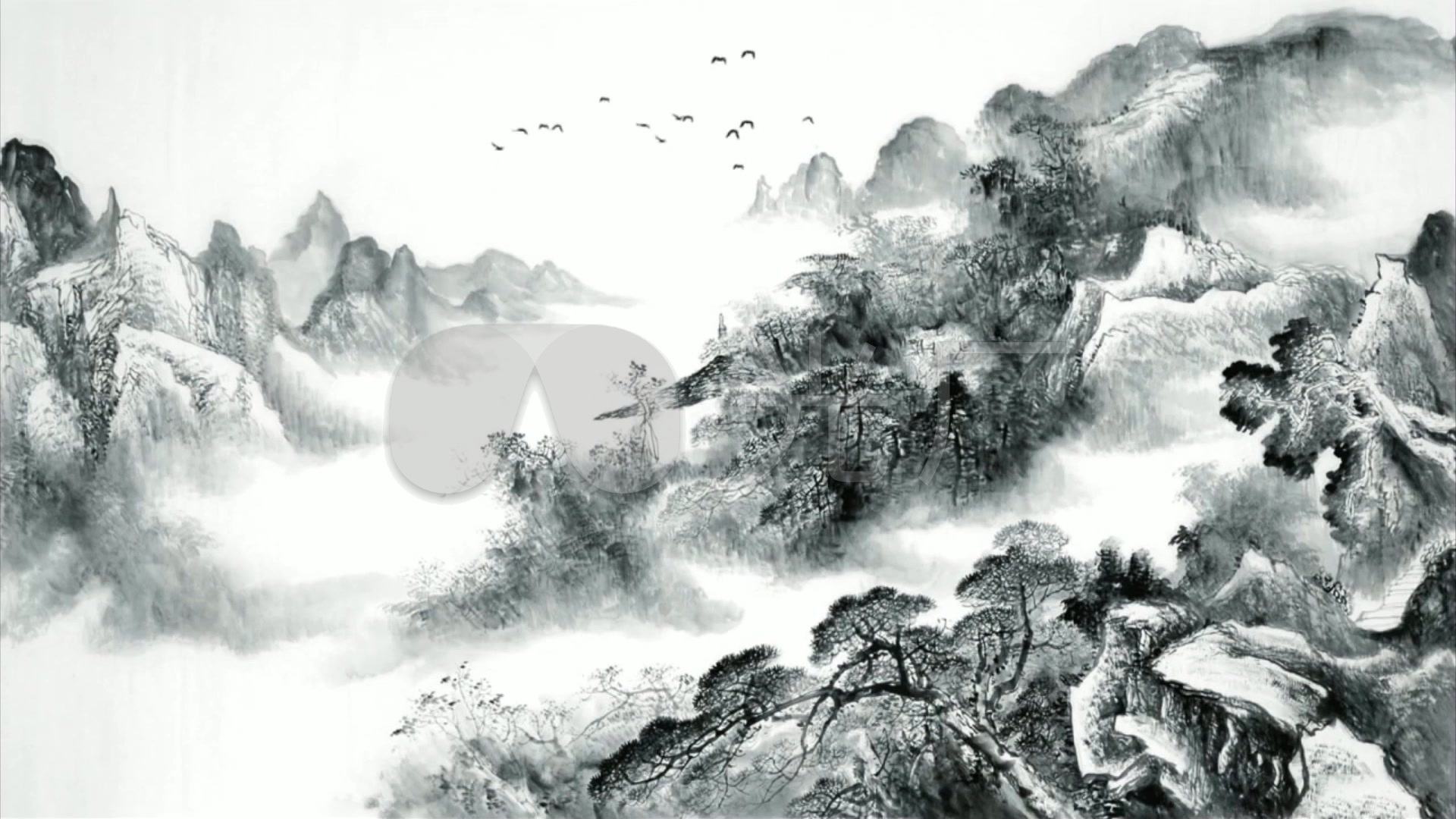 1920*1080水墨画,1920*1080太空 水墨山水画_1920x1080_高清视频素材下载(编号:)_舞台
