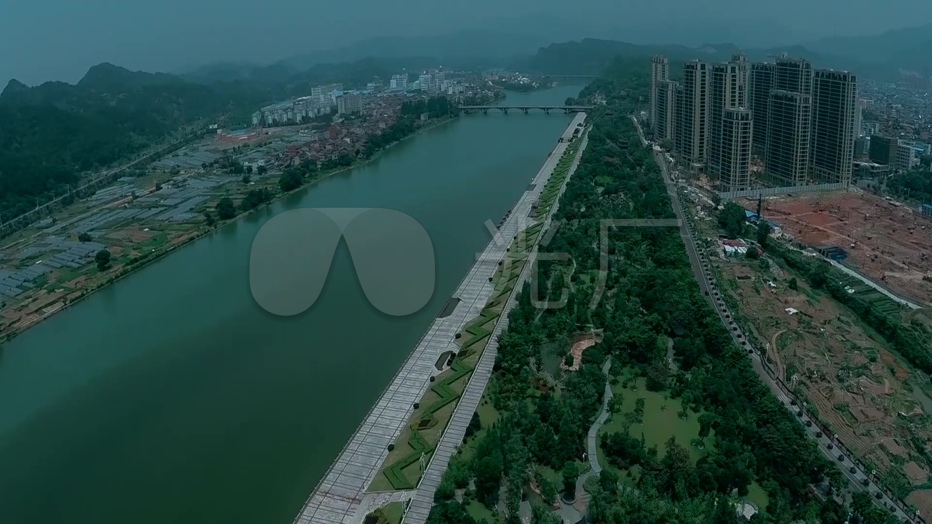 浙江省丽水处州城市大景航拍大景