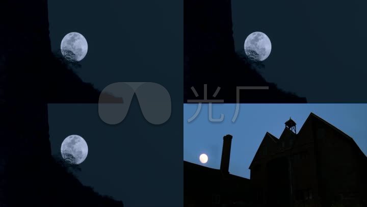 月亮月色圆月夜色工厂夜景夜景厂房夜景夜晚月亮月亮视频月亮实拍
