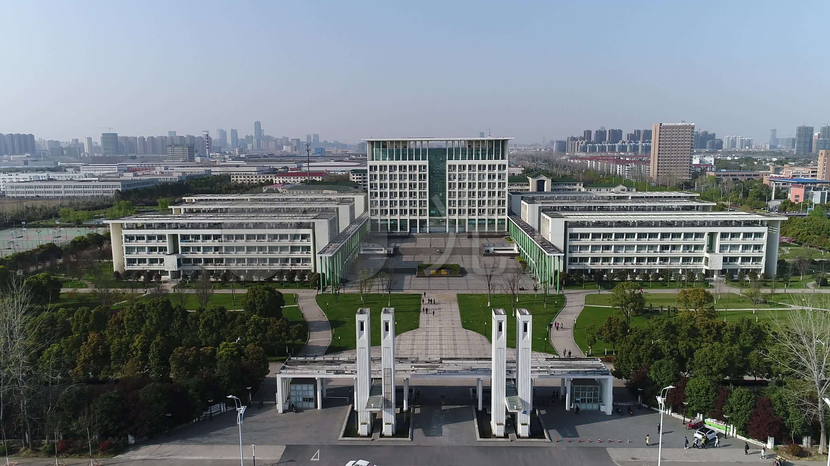 大学校园学校大门航拍大学安徽大学_2720x1530_高清