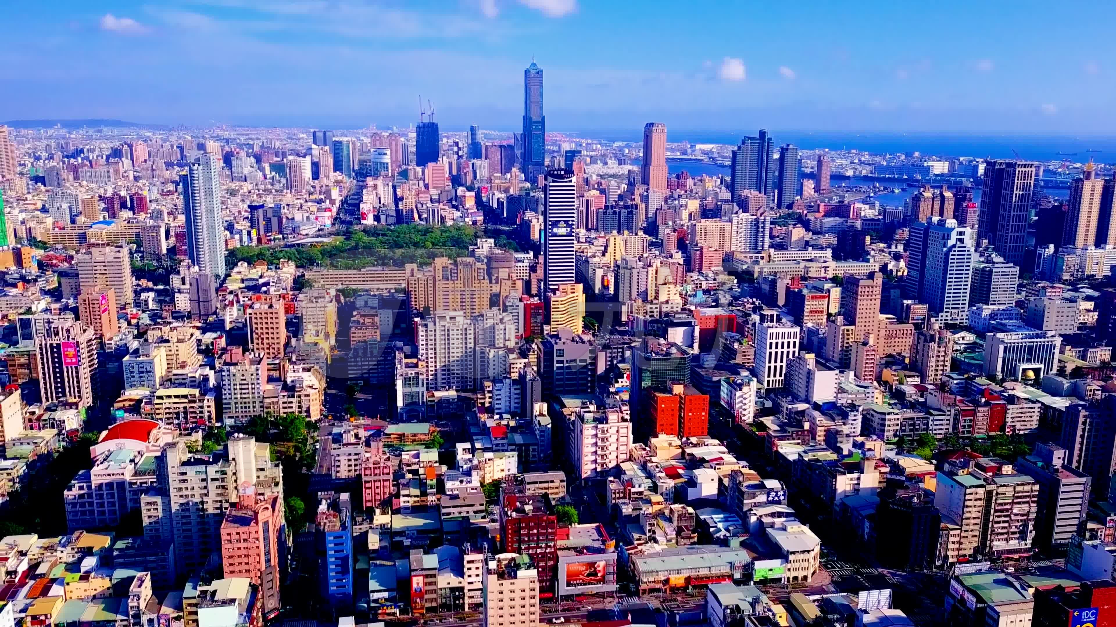台湾高雄城市航拍4k