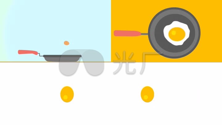 mg动画美食创意片头logo煎鸡蛋